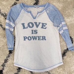 P.J. Salvage Blue and Gray Cozy Top